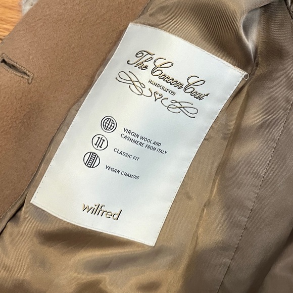 Aritzia Wilfred Wool and Cashmere Cocoon Coat in camel sz small - Picture 3 of 8